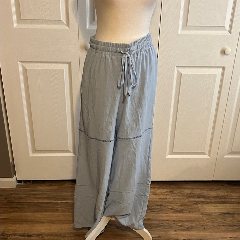 Grace Karin Light Blue Wide Leg Pants